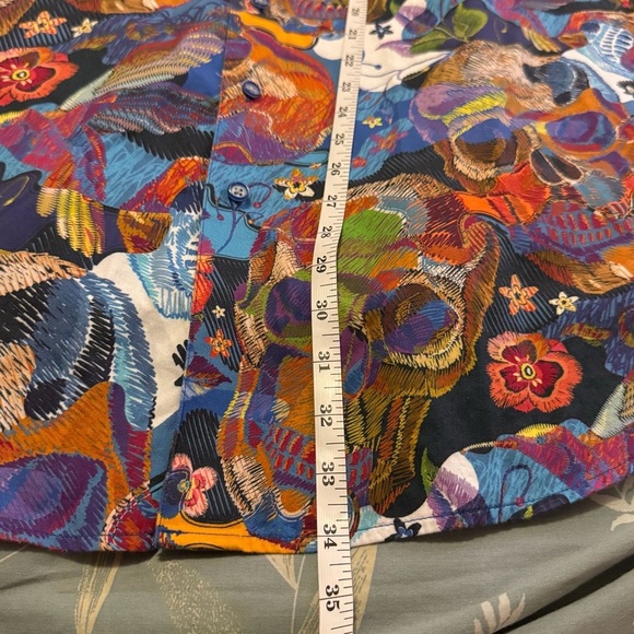 Robert Graham Cantle Skull Short Sleeve Sport Shirt Size 1XLT - Picture 7 of 8